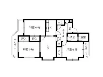 ヴィラサンシャインII(3LDK/3階)の間取り写真