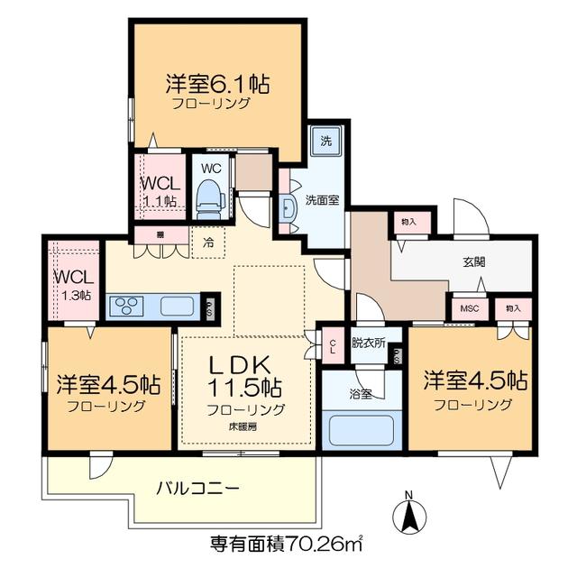ソフィア南流山(3LDK/3階)の間取り写真