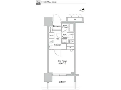 プライムアーバン神楽坂(1K/5階)の間取り写真