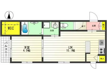 BELLE BONHEUR(1LDK/3階)の間取り写真