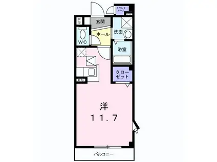 シャンテクレール(ワンルーム/2階)の間取り写真