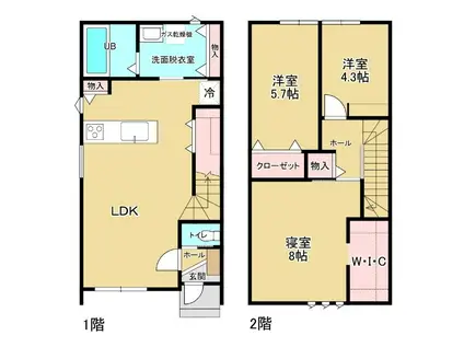 GOOD HILLS金泉寺III(3LDK/1階)の間取り写真