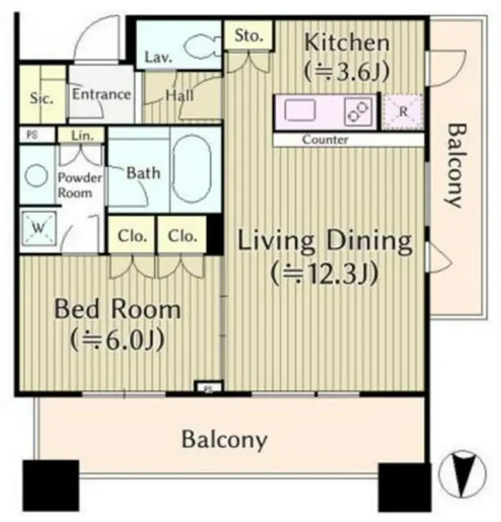 テラス渋谷美竹 12階階 間取り
