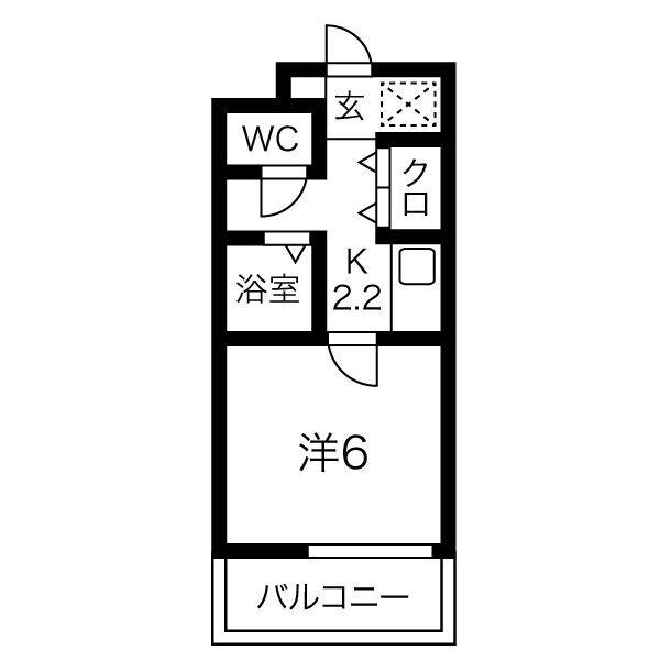 ライブリー共和(1K/2階)の間取り写真