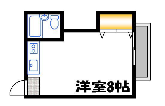 カーサ本町(ワンルーム/2階)の間取り写真