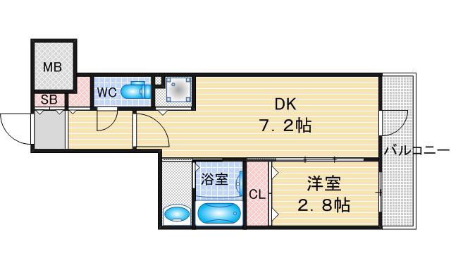 エステムコート名古屋上前津(1DK/9階)の間取り写真