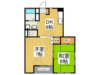 アネックス東所沢(2DK/1階)の間取り写真