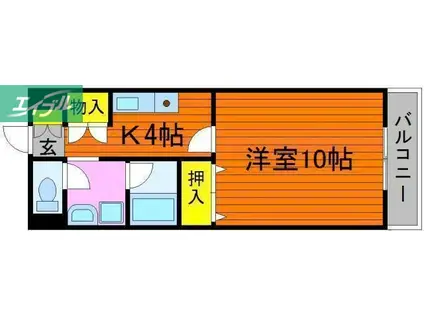 アンタレス豊成(1K/4階)の間取り写真