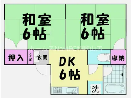 Mハイツ(2DK/1階)の間取り写真