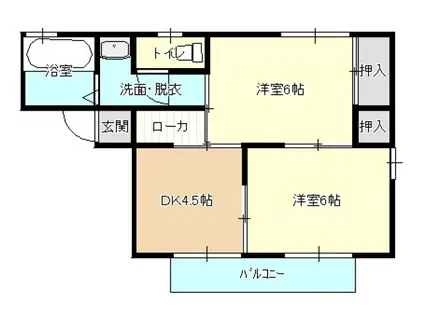 ETOIR(2DK/1階)の間取り写真