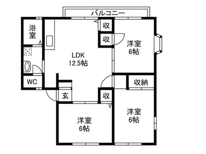 クレール絹の台(3LDK/2階)の間取り写真
