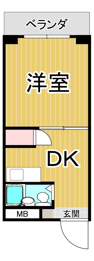 三甲イエム(1DK/4階)の間取り写真