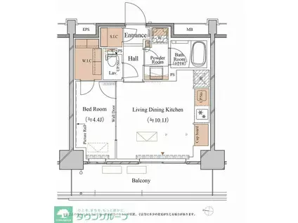 ブランシエスタ木場(1LDK/5階)の間取り写真