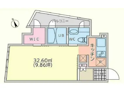 西麻布CO-HOUSE(1K/4階)の間取り写真