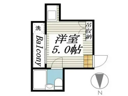 フラット中野(ワンルーム/3階)の間取り写真