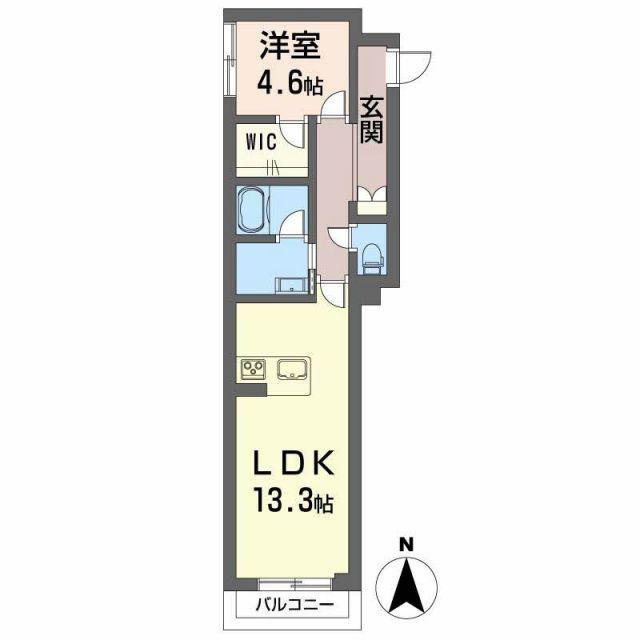 シャーメゾン萱町(1LDK/2階)の間取り写真
