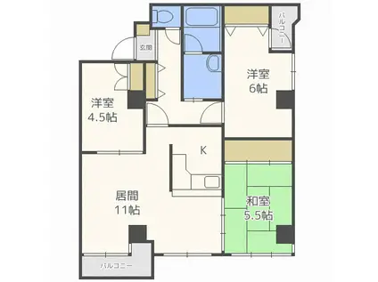 キャッスルエルム(3LDK/6階)の間取り写真