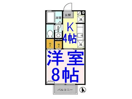 ソレイユ(1K/2階)の間取り写真