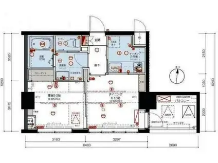 リヴシティ西川口(1DK/5階)の間取り写真