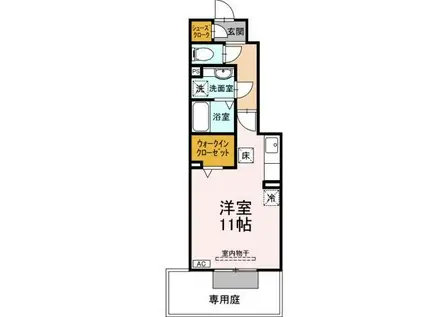 ボンジュール本陣(ワンルーム/1階)の間取り写真