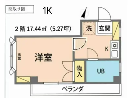 パレ・キャトレーズ(1K/1階)の間取り写真