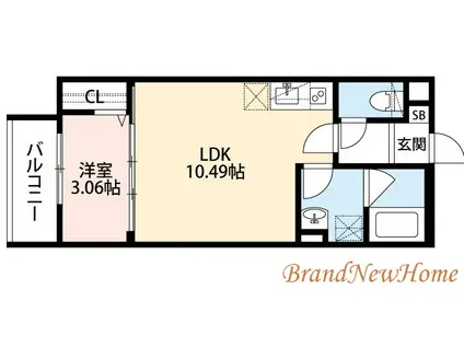 ラウレア浜寺(1LDK/1階)の間取り写真