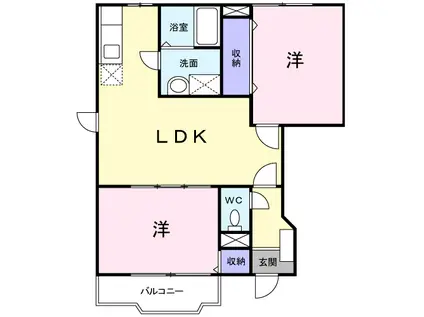 ヴェルセゾン(2LDK/1階)の間取り写真