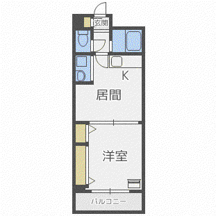 第5ふじビル(1LDK/4階)の間取り写真