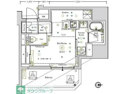 LUMEED南千住(ワンルーム/3階)の間取り写真