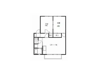 テクノハウス光陽台B(2LDK/2階)の間取り写真