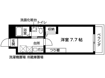 RUSCELLO-UNO(1K/1階)の間取り写真