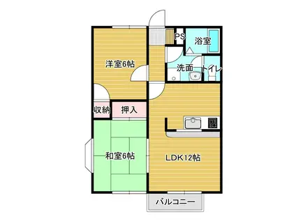 いせきハイツ(2LDK/2階)の間取り写真
