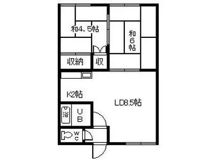 シティハイム南1条(2LDK/1階)の間取り写真