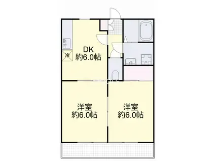 サンガーデン平井(2DK/1階)の間取り写真