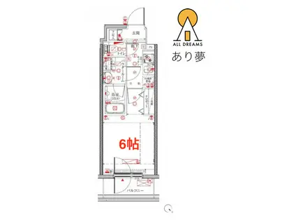 クレイシアIDZ横浜桜木町(1K/11階)の間取り写真