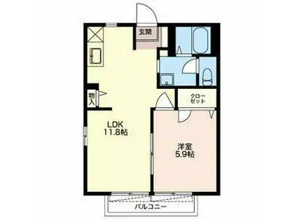 シャーメゾンサンヨウ(1LDK/2階)の間取り写真