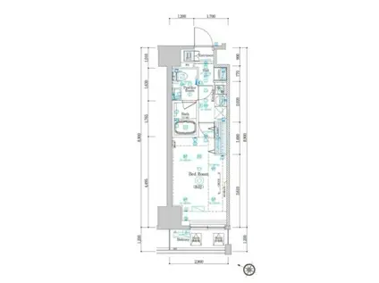 プレセダンヒルズ文京本駒込(1K/14階)の間取り写真