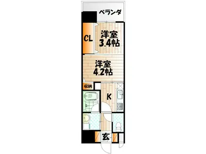 REGARIA MIHAGINO CENTER MARKS(2K/6階)の間取り写真