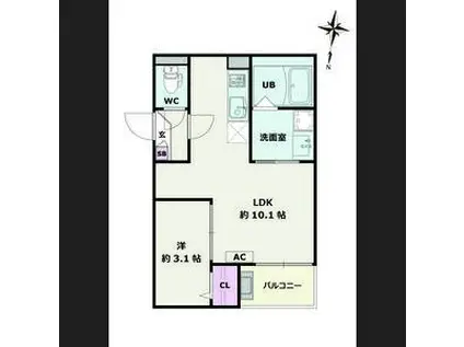 JACK MOTOHOSHIZAKII(1LDK/2階)の間取り写真