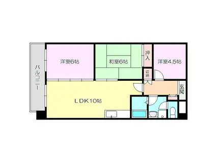 クレール辻堂(3DK/7階)の間取り写真