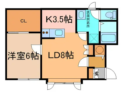 コーポAIIII(1LDK/1階)の間取り写真