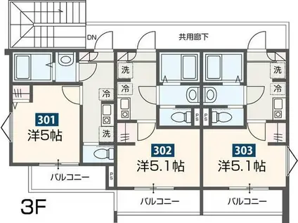 MELDIA西高島平(1K/3階)の間取り写真
