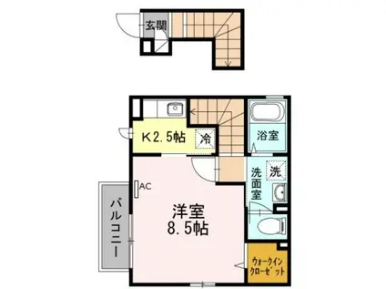 ミューザ(1K/2階)の間取り写真