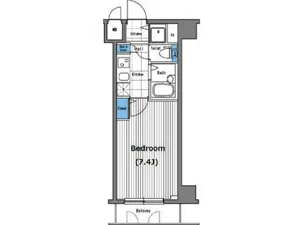 グランド・ガーラ三田(1K/6階)の間取り写真