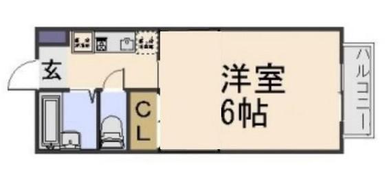 メゾンみの(1K/1階)の間取り写真