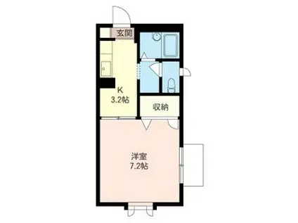 フレグランス湘南(1K/1階)の間取り写真