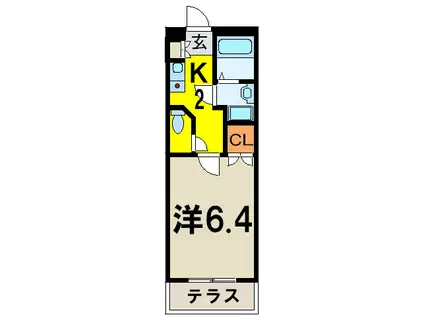 ライフモリ8号館(1K/1階)の間取り写真