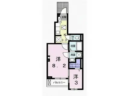 アミーゴII(2K/1階)の間取り写真