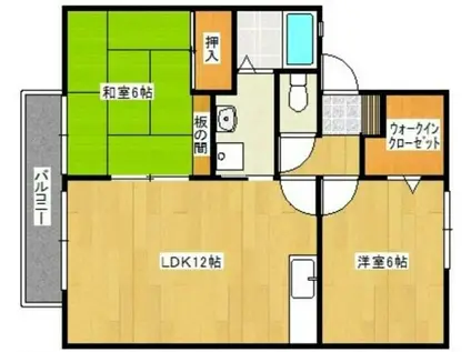 ファミーユシャトー(2LDK/2階)の間取り写真