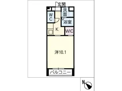 シャトレー近藤A(1K/2階)の間取り写真